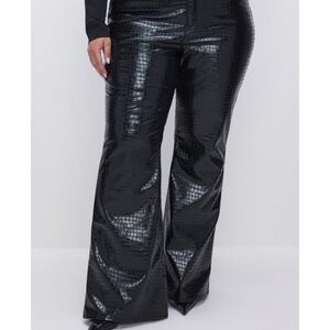 Good American Crocodile Faux Leather Pants